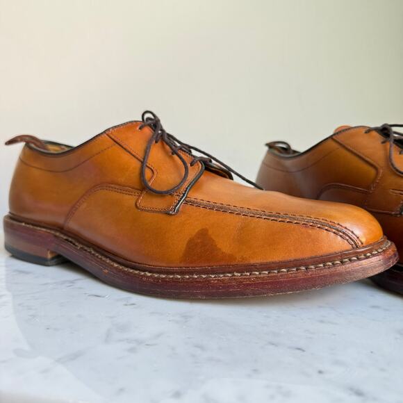 Allen Edmonds Hillcrest Derby Shoes Tan Leather 11.5C Made in USA - Picture 9 of 15